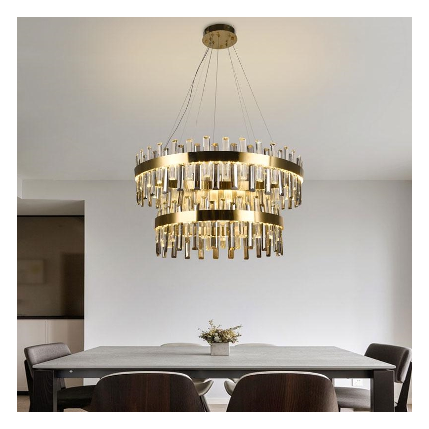Lámpara de araña de cristal LED regulable en cadena LED/190W/230V 3000-6500K + control remoto