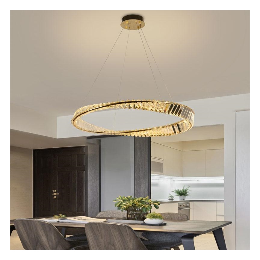 Lámpara de araña de cristal LED regulable en cadena LED/50W/230V 3000-6500K + mando a distancia