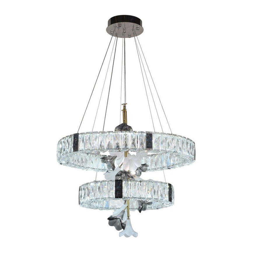 Lámpara de araña de cristal LED regulable en cadena LED/70W/230V + control remoto