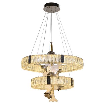 Lámpara de araña de cristal LED regulable en cadena LED/70W/230V + control remoto