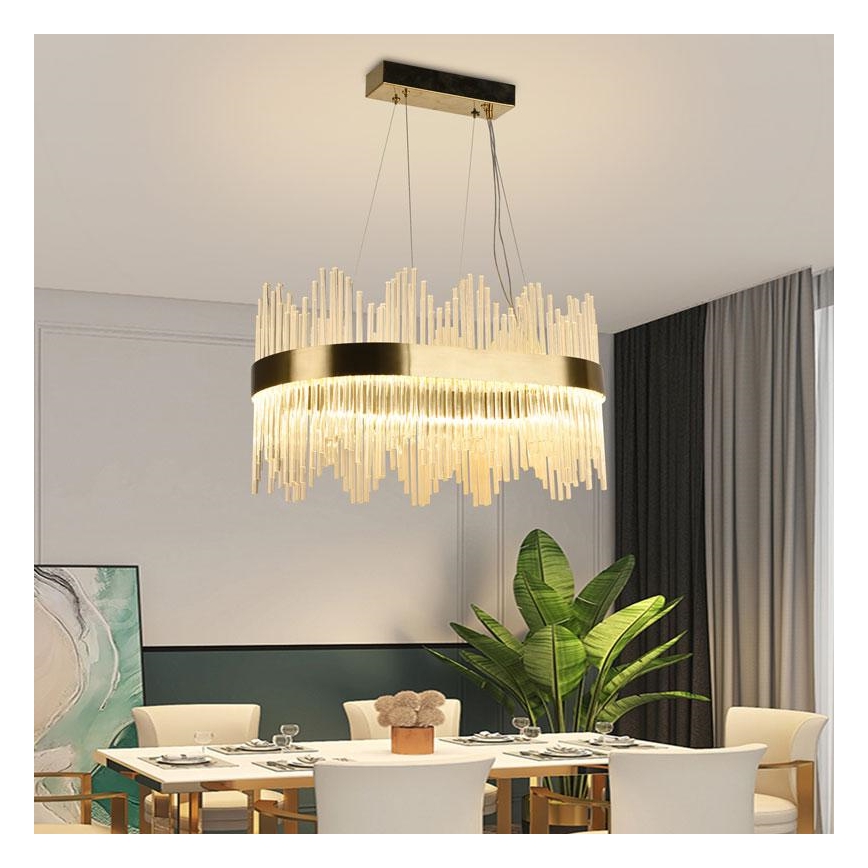 Lámpara de araña de cristal LED regulable en una cadena LED/70W/230V 3000-6500K + control remoto