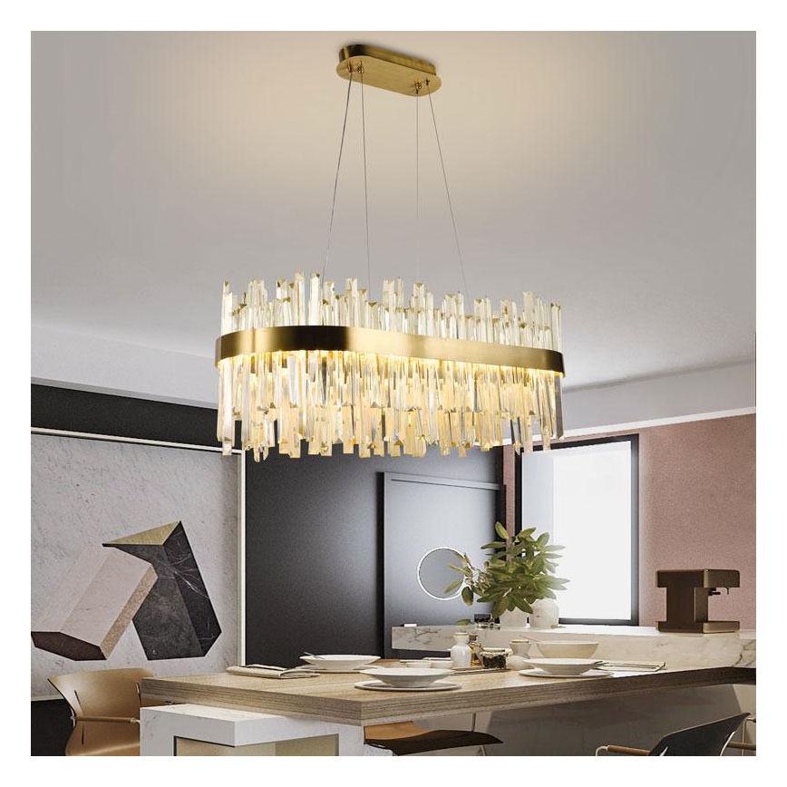 Lámpara de araña de cristal LED regulable LED/90W/230V 3000-6500K + control remoto