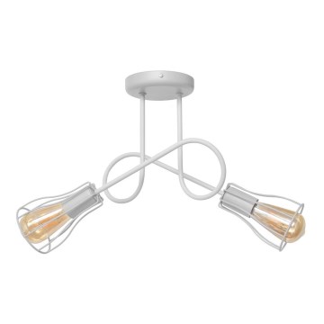 Lámpara de araña de luces de superficie OXFORD 2xE27/15W/230V blanco