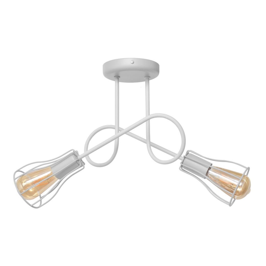 Lámpara de araña de luces de superficie OXFORD 2xE27/15W/230V blanco