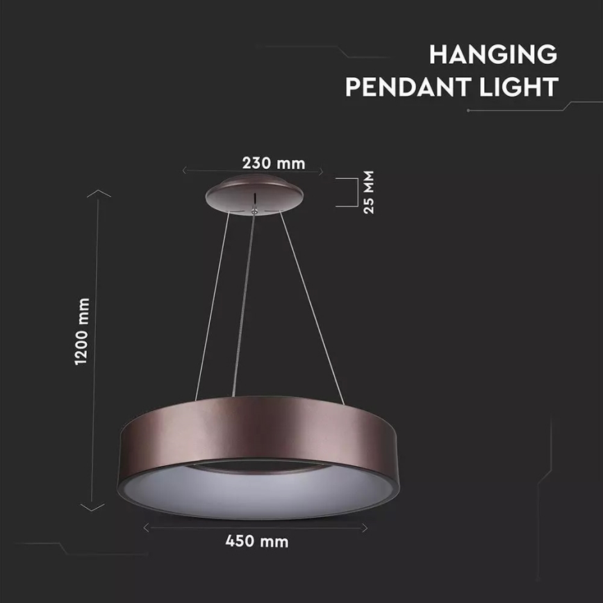 Lámpara de araña de suspensión con cable LED regulable 1xLED/20W/230V