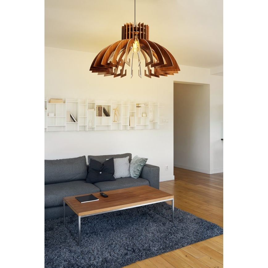 Lámpara de araña en cadena 1xE27/60W/230V brown d. 39 cm
