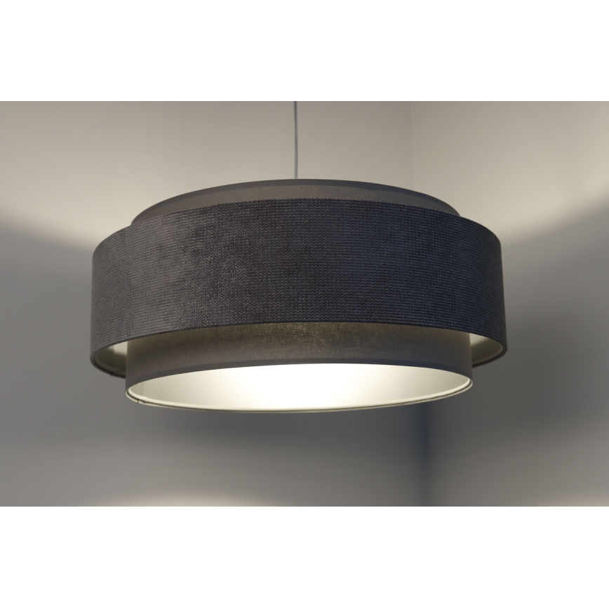 Lámpara de araña en cadena DOBLO 1xE27/60W/230V d. 60 cm gris/plata