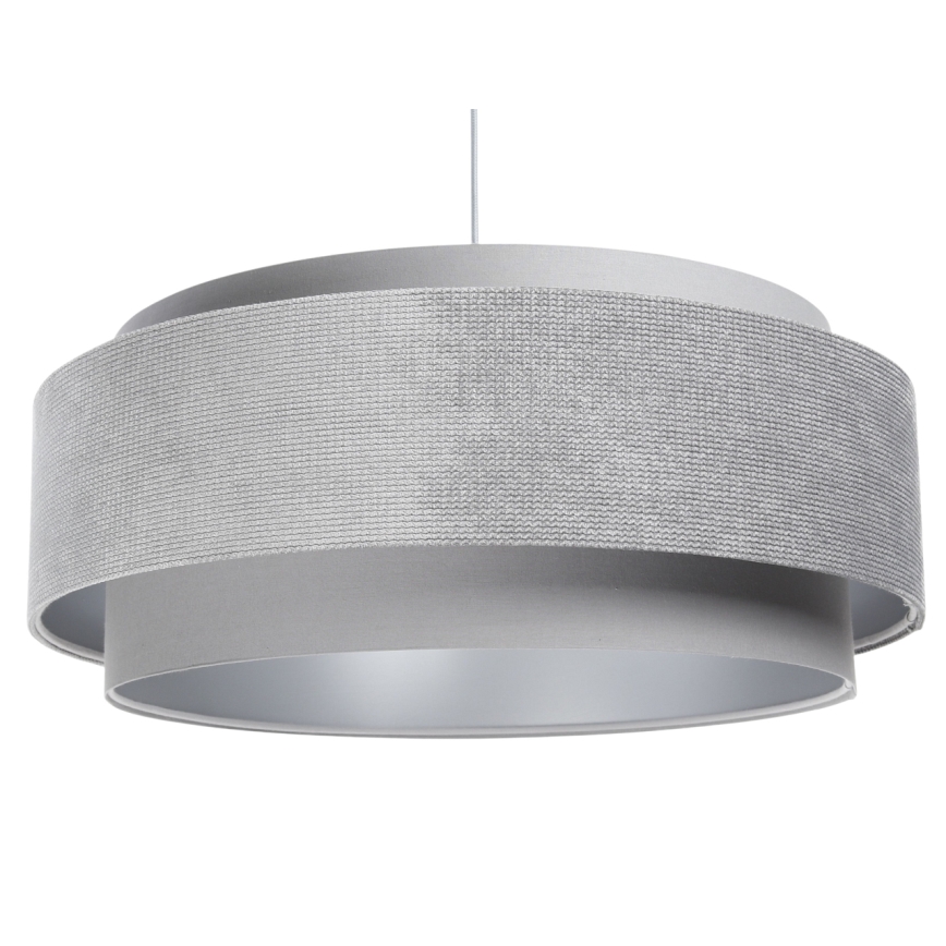 Lámpara de araña en cadena DOBLO 1xE27/60W/230V d. 60 cm gris/plata