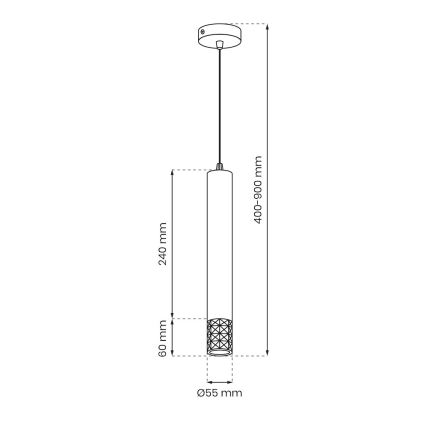 Lámpara de araña en ristra TUBI 1xGU10/8W/230V cromo brillante