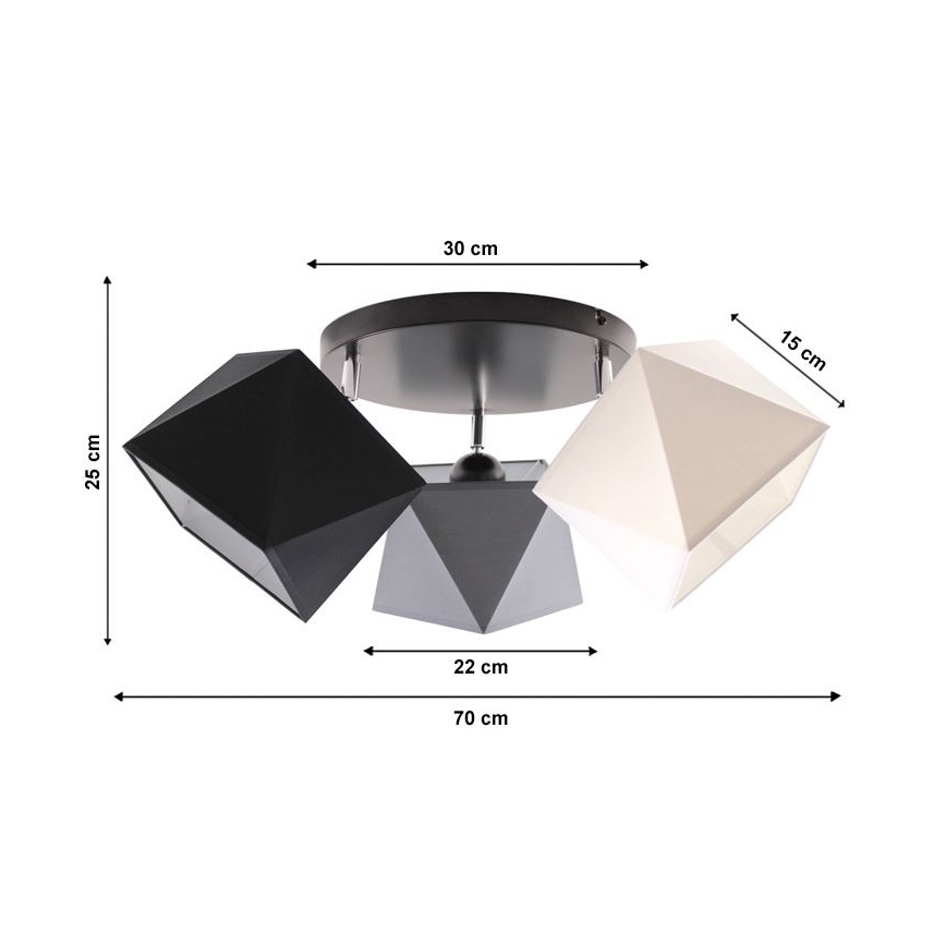 Lámpara de araña fija DIAMENT 3xE27/60W/230V