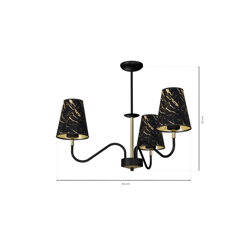 Lámpara de araña HERMES 3xE27/60W/230V