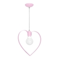 Lámpara de araña infantil LOVE 1xE27/60W/230V rosa claro
