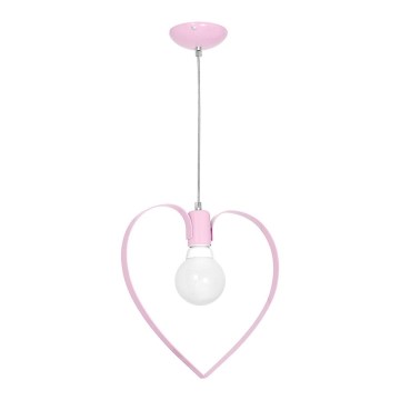 Lámpara de araña infantil LOVE 1xE27/60W/230V rosa claro
