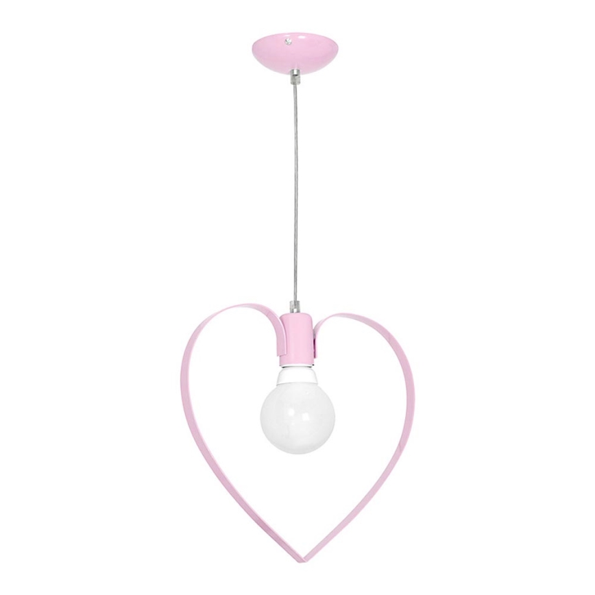 Lámpara de araña infantil LOVE 1xE27/60W/230V rosa claro
