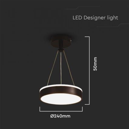 Lámpara de araña LED con cable LED/12W/230V 4000K negro