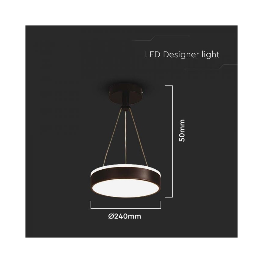 Lámpara de araña LED con cable LED/12W/230V 4000K negro