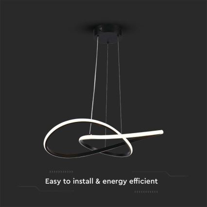 Lámpara de araña LED con cable LED/20W/230V 3000K negro