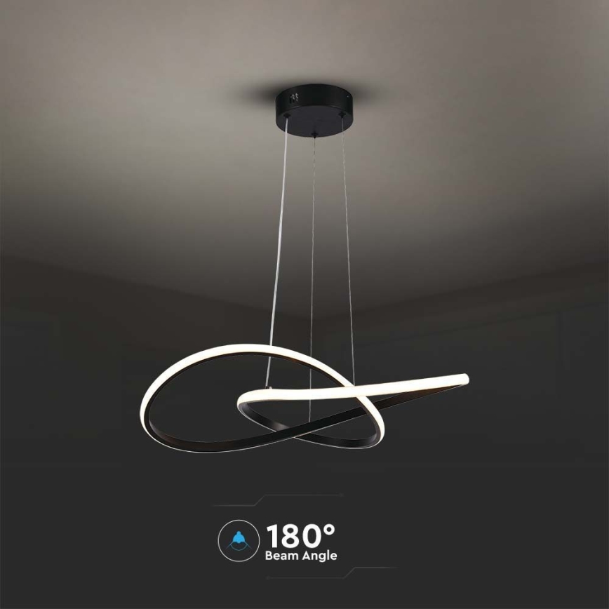 Lámpara de araña LED con cable LED/20W/230V 3000K negro