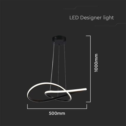 Lámpara de araña LED con cable LED/20W/230V 3000K negro