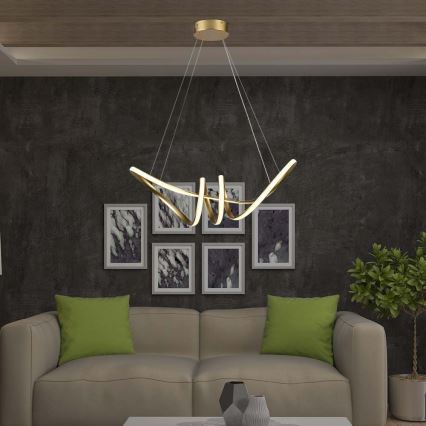 Lámpara de araña LED con cable LED/24W/230V 3000K dorado
