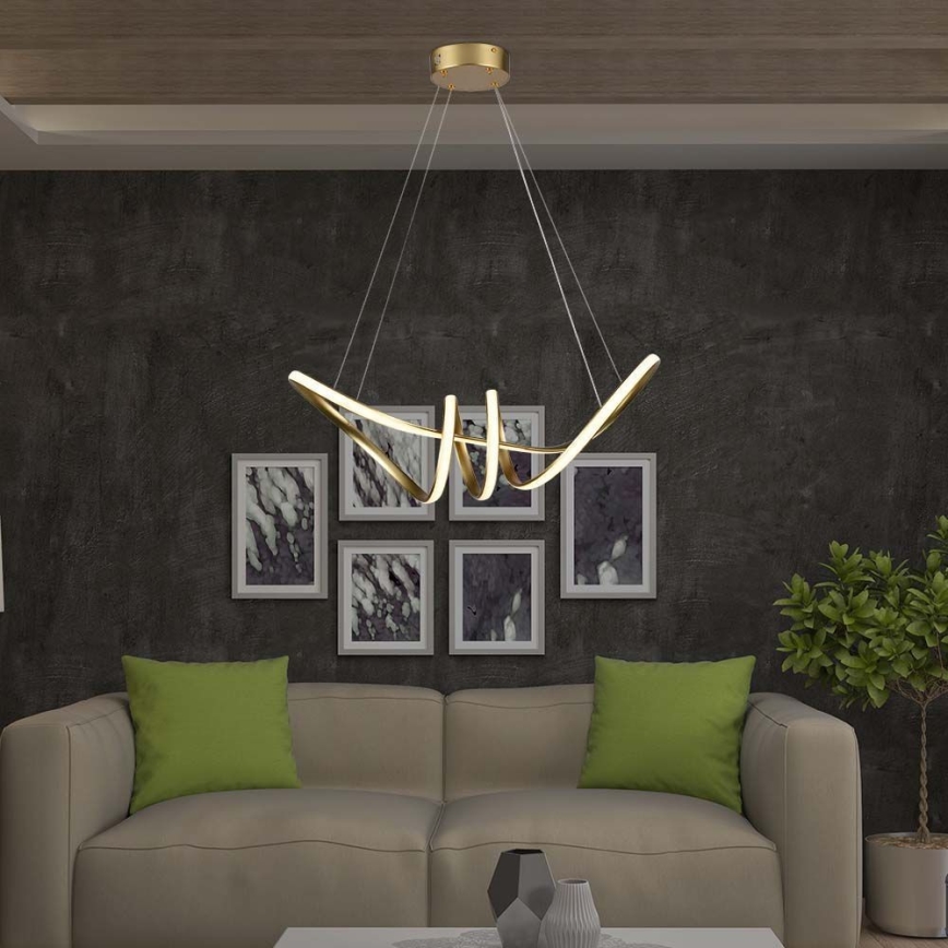 Lámpara de araña LED con cable LED/24W/230V 3000K dorado