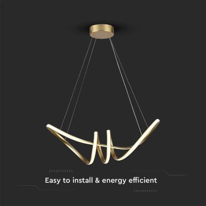 Lámpara de araña LED con cable LED/24W/230V 3000K dorado