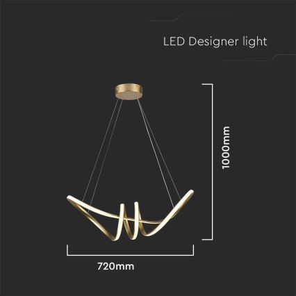 Lámpara de araña LED con cable LED/24W/230V 3000K dorado