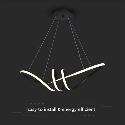 Lámpara de araña LED con cable LED/24W/230V 3000K negro