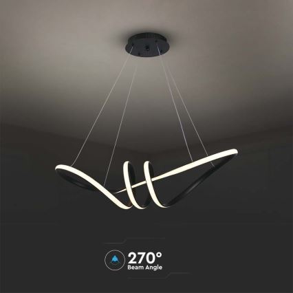 Lámpara de araña LED con cable LED/24W/230V 3000K negro