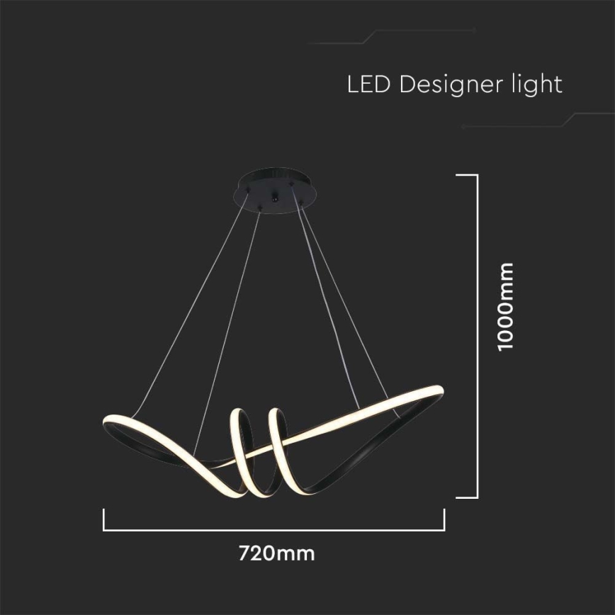 Lámpara de araña LED con cable LED/24W/230V 3000K negro