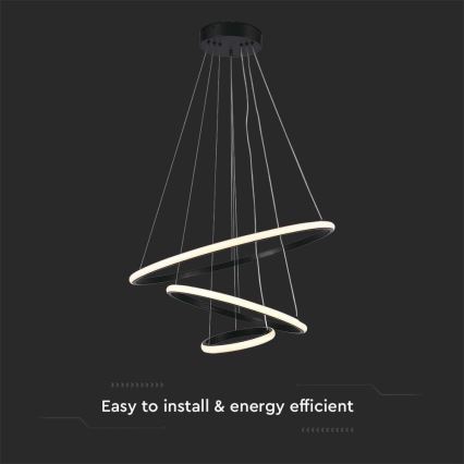 Lámpara de araña LED con cable LED/32W/230V 3000K negro