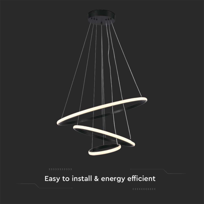 Lámpara de araña LED con cable LED/32W/230V 3000K negro