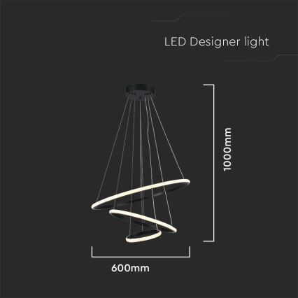 Lámpara de araña LED con cable LED/32W/230V 3000K negro