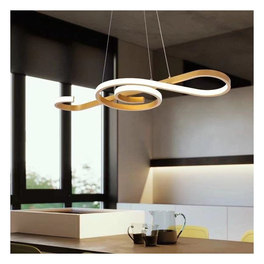 Lámpara de araña LED con cadena LED/18W/230V 3000K dorado