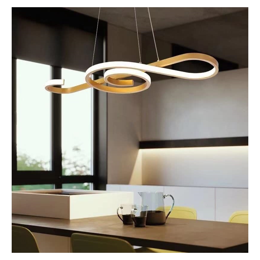 Lámpara de araña LED con cadena LED/18W/230V 3000K dorado