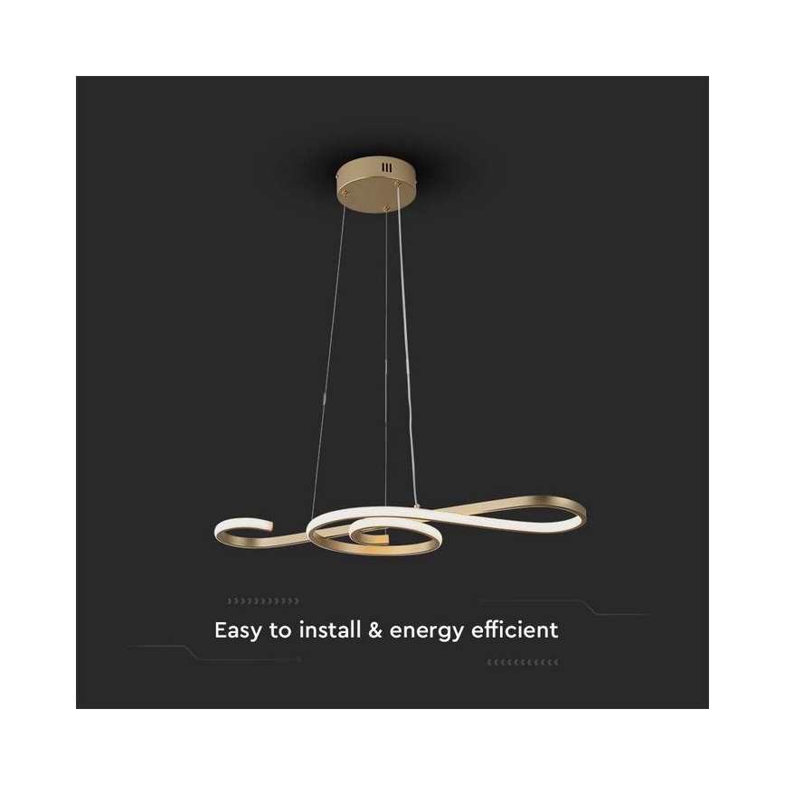 Lámpara de araña LED con cadena LED/18W/230V 3000K dorado