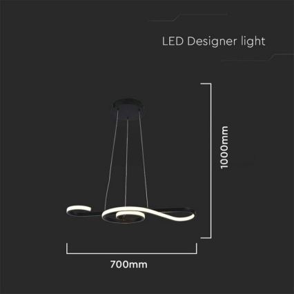 Lámpara de araña LED con cadena LED/18W/230V 3000K negro