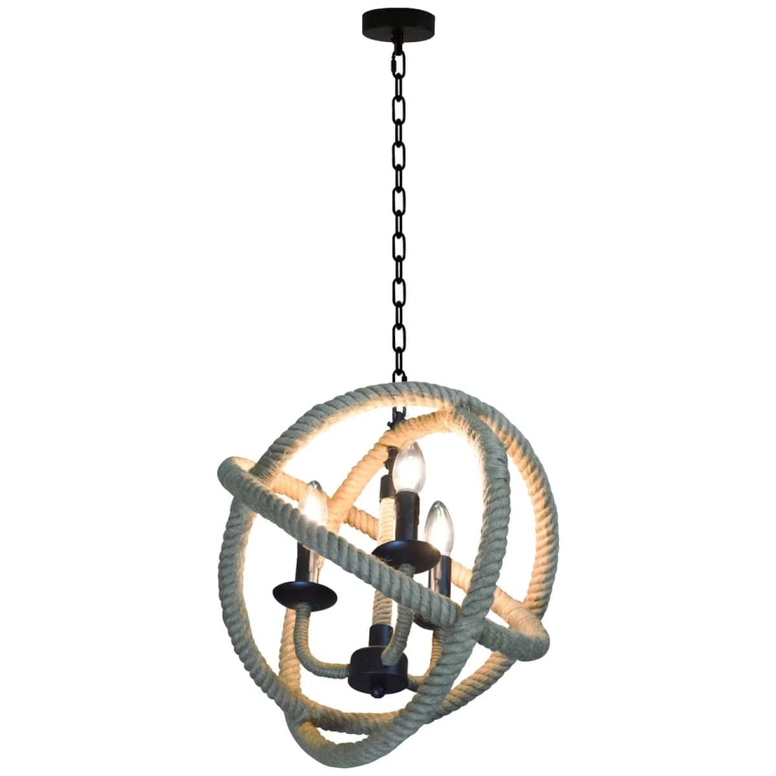 Lámpara de araña LED con cadena ROPE GLOBO 3xE14/4,3W/230V