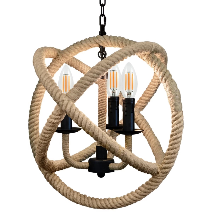 Lámpara de araña LED con cadena ROPE GLOBO 3xE14/4,3W/230V