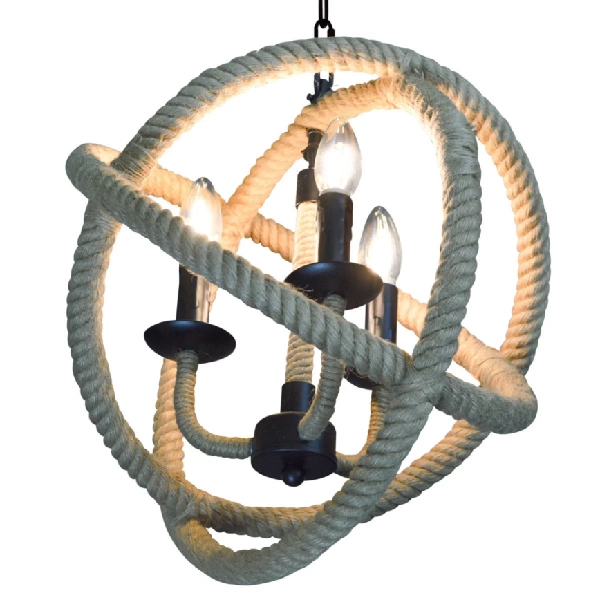 Lámpara de araña LED con cadena ROPE GLOBO 3xE14/4,3W/230V