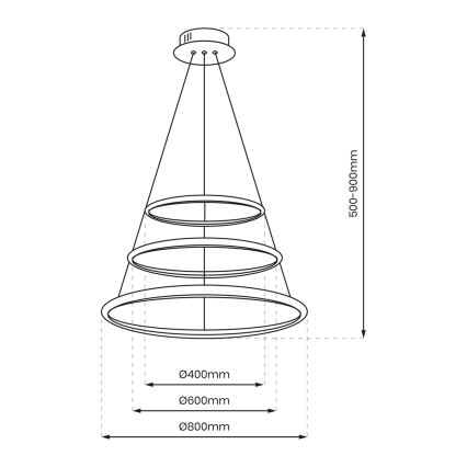 Lámpara de araña LED en cadena ROTONDA LED/93W/230V cromo brillante