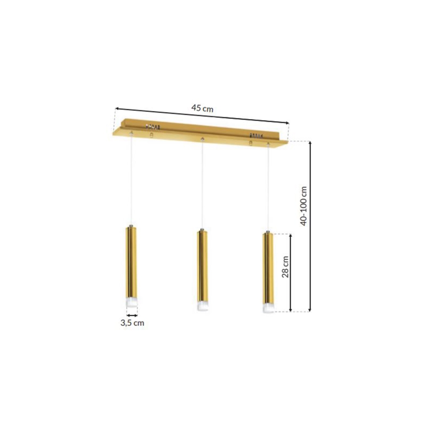 Lámpara de araña LED GOLDIE 3xLED/15W/230V dorado