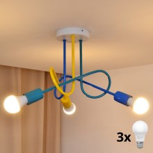 Lámpara de araña LED infantil OXFORD 3xE27/60W/230V