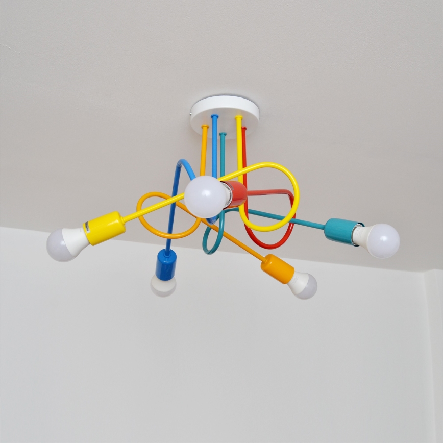 Lámpara de araña LED infantil OXFORD 5xE27/15W/230V