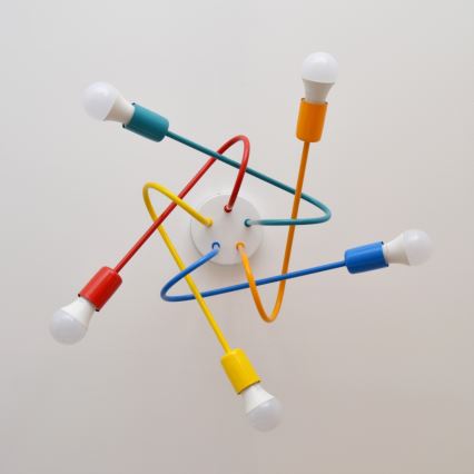 Lámpara de araña LED infantil OXFORD 5xE27/15W/230V