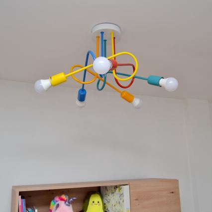 Lámpara de araña LED infantil OXFORD 5xE27/15W/230V