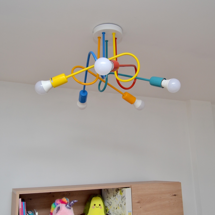 Lámpara de araña LED infantil OXFORD 5xE27/15W/230V