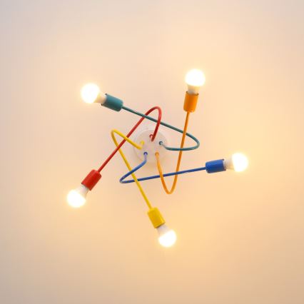 Lámpara de araña LED infantil OXFORD 5xE27/15W/230V