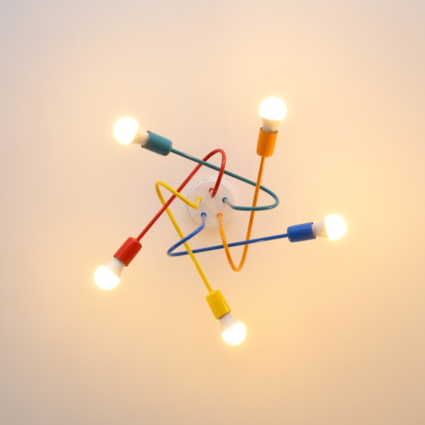 Lámpara de araña LED infantil OXFORD 5xE27/15W/230V