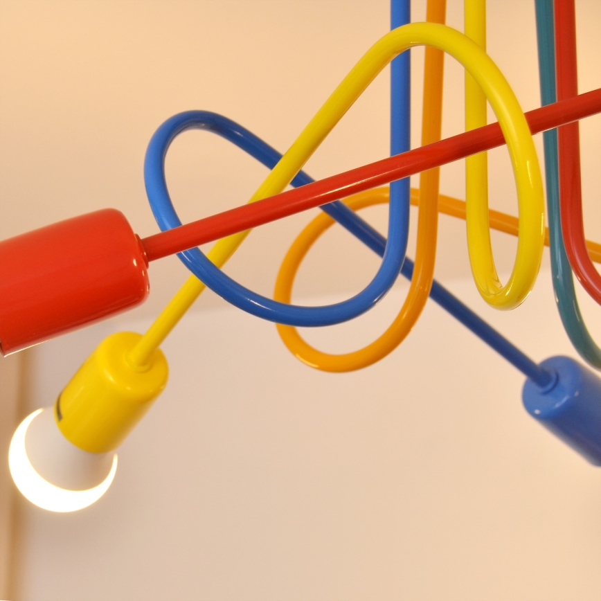 Lámpara de araña LED infantil OXFORD 5xE27/15W/230V